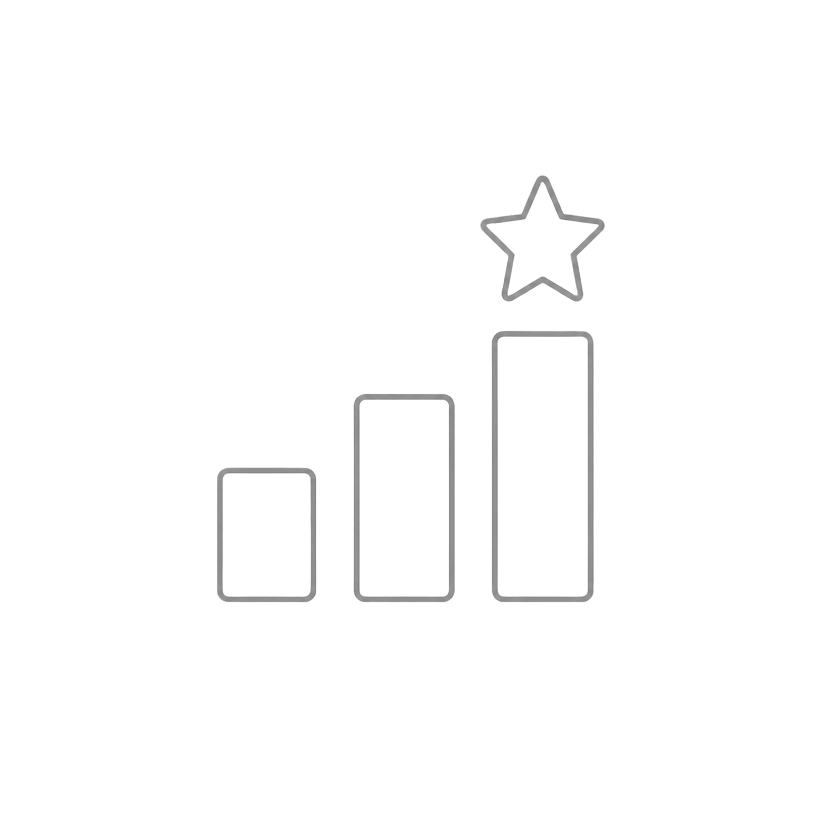 Rising bar chart with a star rating
